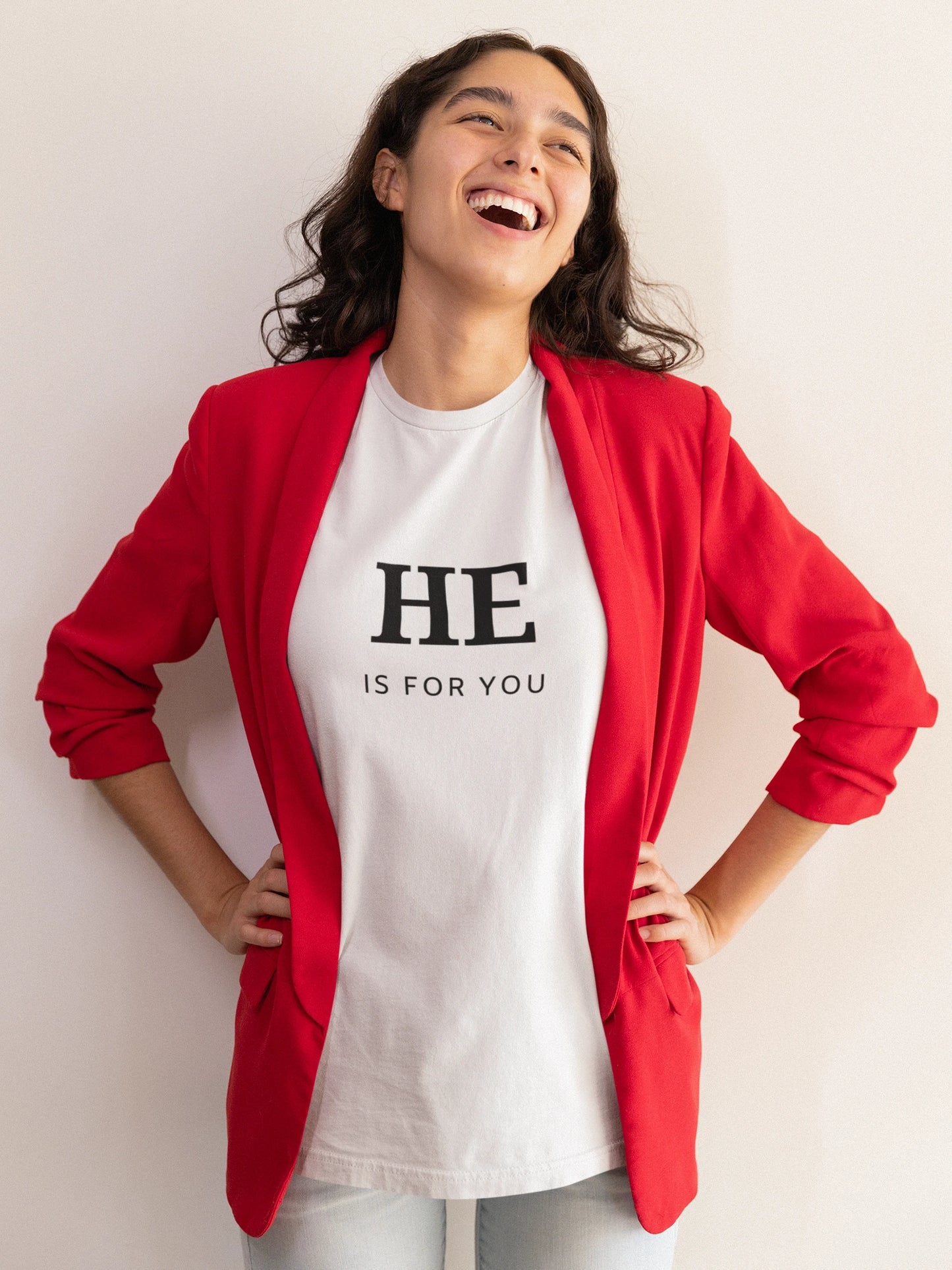 He is for you tee christian shirts model