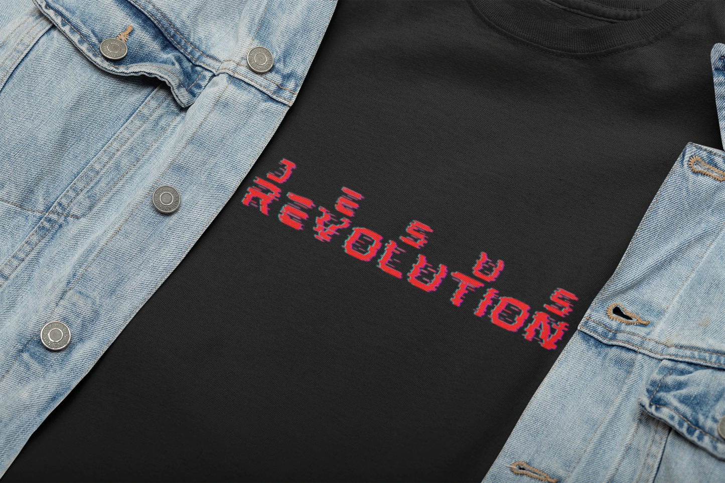 Jesus Revolution Tee Christian Shirts, Jean Jacket mock