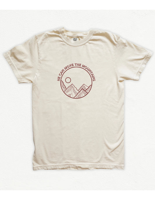 The Mountains Tee Christian Shirts, lay flat