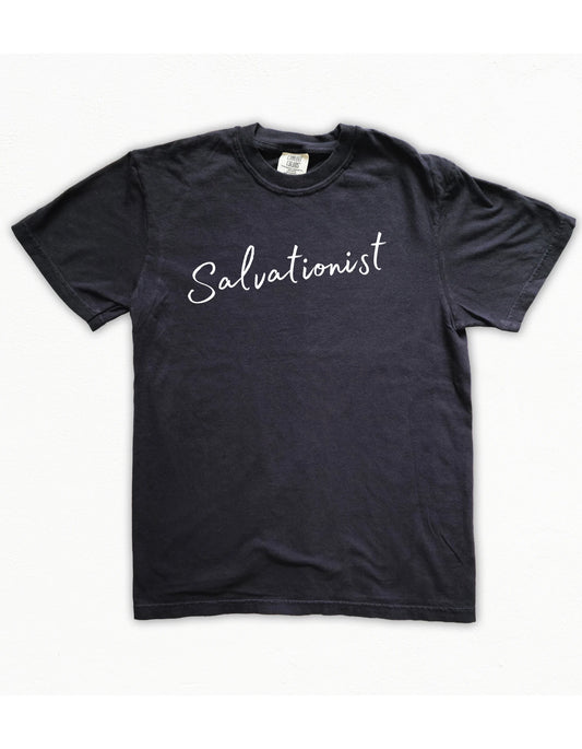 Salvationist Tee Christian Shirts, lay flat