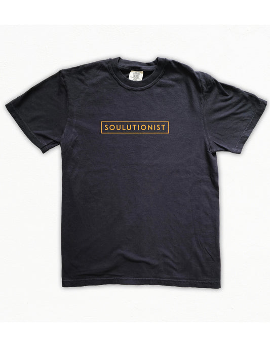 Soulutionist Tee Christian Shirts, lay flat black