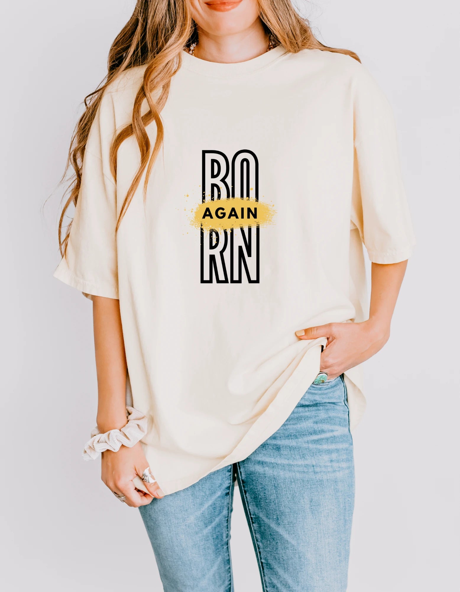 Born Again Tee Christian Shirts Model